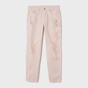 EUC H&M light pink denim jeans with cut outs, 6
